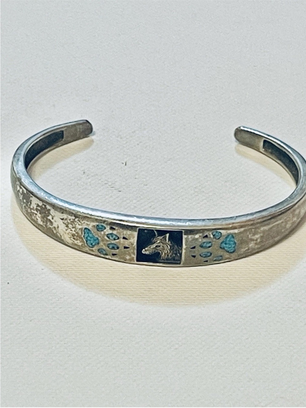 Vtg Sterling Native American Navajo Turquoise Cuff Bracelet Sz 6-6.25"